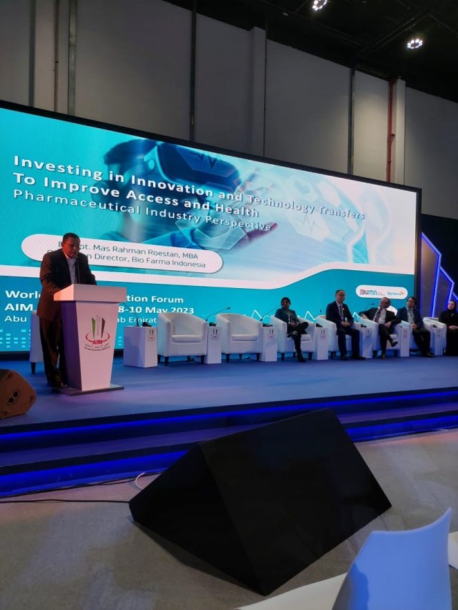 
 Bio Farma Bicara Inovasi dan Bagikan Ilmu Hadapi Pandemi Covid-19 di AIM Global 2023, Abu Dhabi